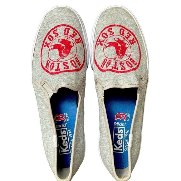 Boston Red Sox Keds Women’s Double Decker Slip-On Sneakers - Picture 1 of 3